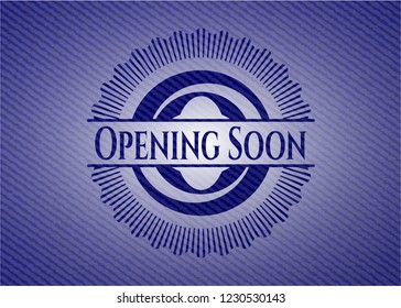 Opening Soon emblem with jean high quality background