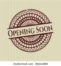 Opening Soon grunge seal