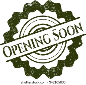 Opening Soon grunge seal