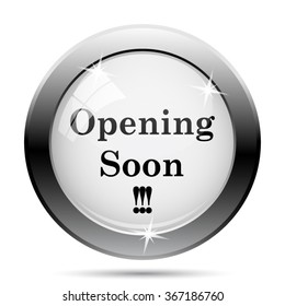 Opening soon icon. Internet button on white background. EPS10 vector.
