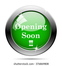 Opening soon icon. Internet button on white background. EPS10 vector.

