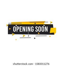 Opening soon labels banners template. Vector sign illustration isolated on white background. Layout for sale, advertising, banner, poster, online shopping, product, promotion announce tag, sticker.