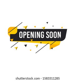 Opening soon labels banners template. Vector sign illustration isolated on white background. Layout for sale, advertising, banner, poster, online shopping, product, promotion announce tag, sticker.