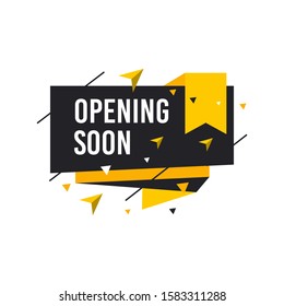Opening soon labels banners template. Vector sign illustration isolated on white background. Layout for sale, advertising, banner, poster, online shopping, product, promotion announce tag, sticker.