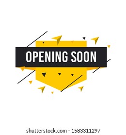 Opening soon labels banners template. Vector sign illustration isolated on white background. Layout for sale, advertising, banner, poster, online shopping, product, promotion announce tag, sticker.
