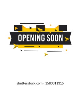 Opening soon labels banners template. Vector sign illustration isolated on white background. Layout for sale, advertising, banner, poster, online shopping, product, promotion announce tag, sticker.