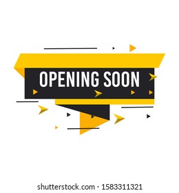 Opening soon labels banners template. Vector sign illustration isolated on white background. Layout for sale, advertising, banner, poster, online shopping, product, promotion announce tag, sticker.
