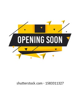 Opening soon labels banners template. Vector sign illustration isolated on white background. Layout for sale, advertising, banner, poster, online shopping, product, promotion announce tag, sticker.