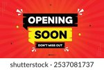 Opening Soon! Don’t Miss Out on Our Sale with Eye-Catching Banner Templates – Bold Black, Yellow, White, Red Gradient Backgrounds and Unique Element Shapes for a Captivating Look