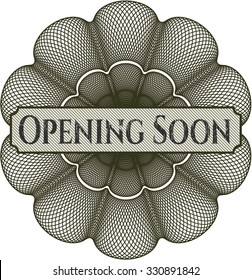 Opening Soon money style rosette
