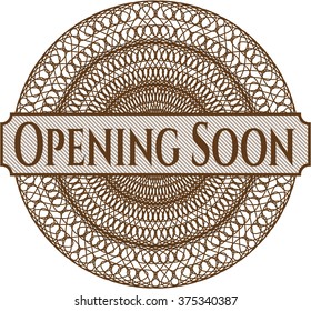 Opening Soon money style rosette