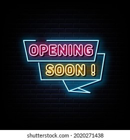 Opening Soon Neon Sign Vector. Sign Symbol