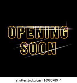 Opening soon poster design isolated black background