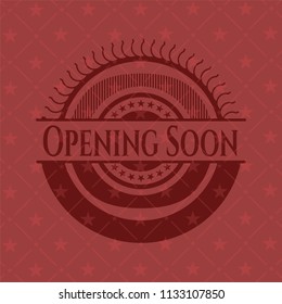 Opening Soon realistic red emblem