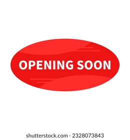 Opening Soon In Red Duo Color And Oval Shape For Announcement
