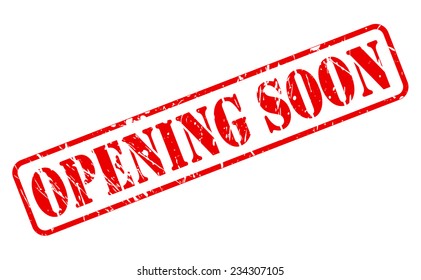 Opening Soon Red Stamp Text On White
