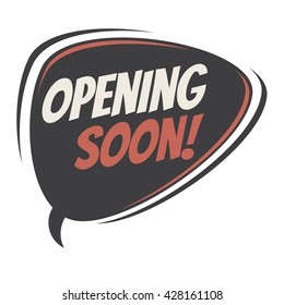 opening soon retro speech bubble