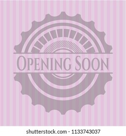 Opening Soon retro style pink emblem