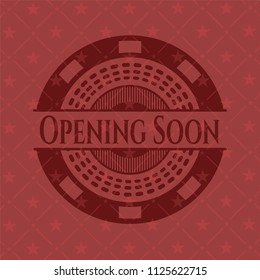 Opening Soon retro style red emblem