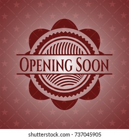 Opening Soon retro style red emblem