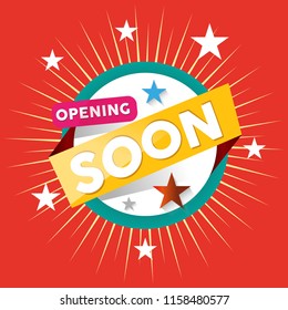 opening soon ribbon vector icons for celebration or open shopping