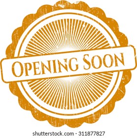 Opening Soon rubber grunge seal