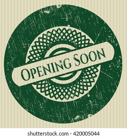 Opening Soon rubber grunge seal