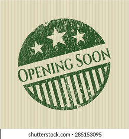 Opening Soon rubber grunge stamp