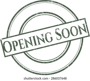 Opening Soon rubber grunge stamp