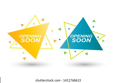 Opening soon shape design. Bubble text design template design for web, banner, print.