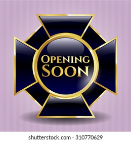 Opening Soon glänzender Button