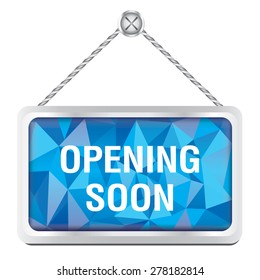 Opening Soon Sign Silver Metallic Frame Stock Vector (Royalty Free ...