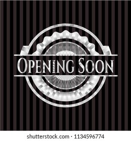 Opening Soon silver shiny emblem