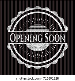 Opening Soon silver shiny emblem