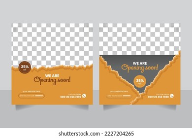 Opening soon social media post design template