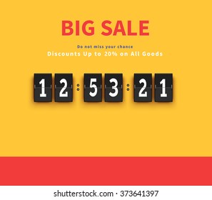 Opening Soon Timer.Discount And Savings Banner, Big Sale Offer, Countdown Time Illustration.