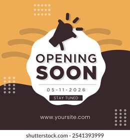 Opening soon upcoming new arrival vector illustration template