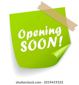 Opening soon vector poster on white background