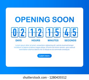 Opening Soon for website template. Vector stock illustration.