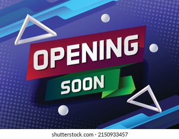Opening soon word concept vector illustration with lines 3d style for social media landing page, template, ui, web, mobile app, poster, banner, flyer, background, gift card, coupon, label, wallpaper
