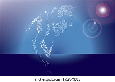 opening Stencil of metal mask for solder paste component PCB. background blue