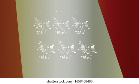 Opening Stencil of metal mask for solder paste component PCB.3D ilustration. vector. EPS10.