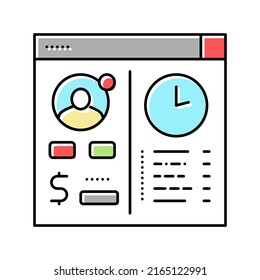 opening temporary account color icon vector. opening temporary account sign. isolated symbol illustration
