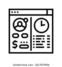 opening temporary account line icon vector. opening temporary account sign. isolated contour symbol black illustration