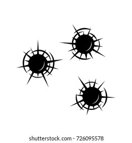 Openings from a bullet ,a vector illustration.