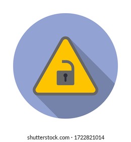 icono de sombra larga de carácter abierto. Simple vector de color de iconos antivirus para ui y ux, sitio web o aplicación móvil