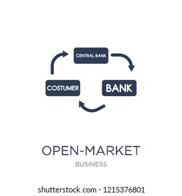 Open-market operations icon. Trendy flat vector Open-market operations icon on white background from Business collection, vector illustration can be use for web and mobile, eps10