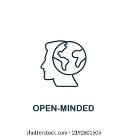Open-Minded icon. Line simple Personality icon for templates, web design and infographics