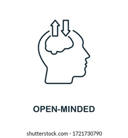 Open-Minded icon from personality collection. Simple line Open-Minded icon for templates, web design and infographics