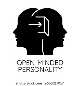Open-Minded Personality – Head with Open Door Representing Flexibility and Growth